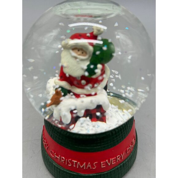 Holiday Santa Claus Snow Globe With "Merry Christmas Every One!" Message READ - Picture 2 of 7